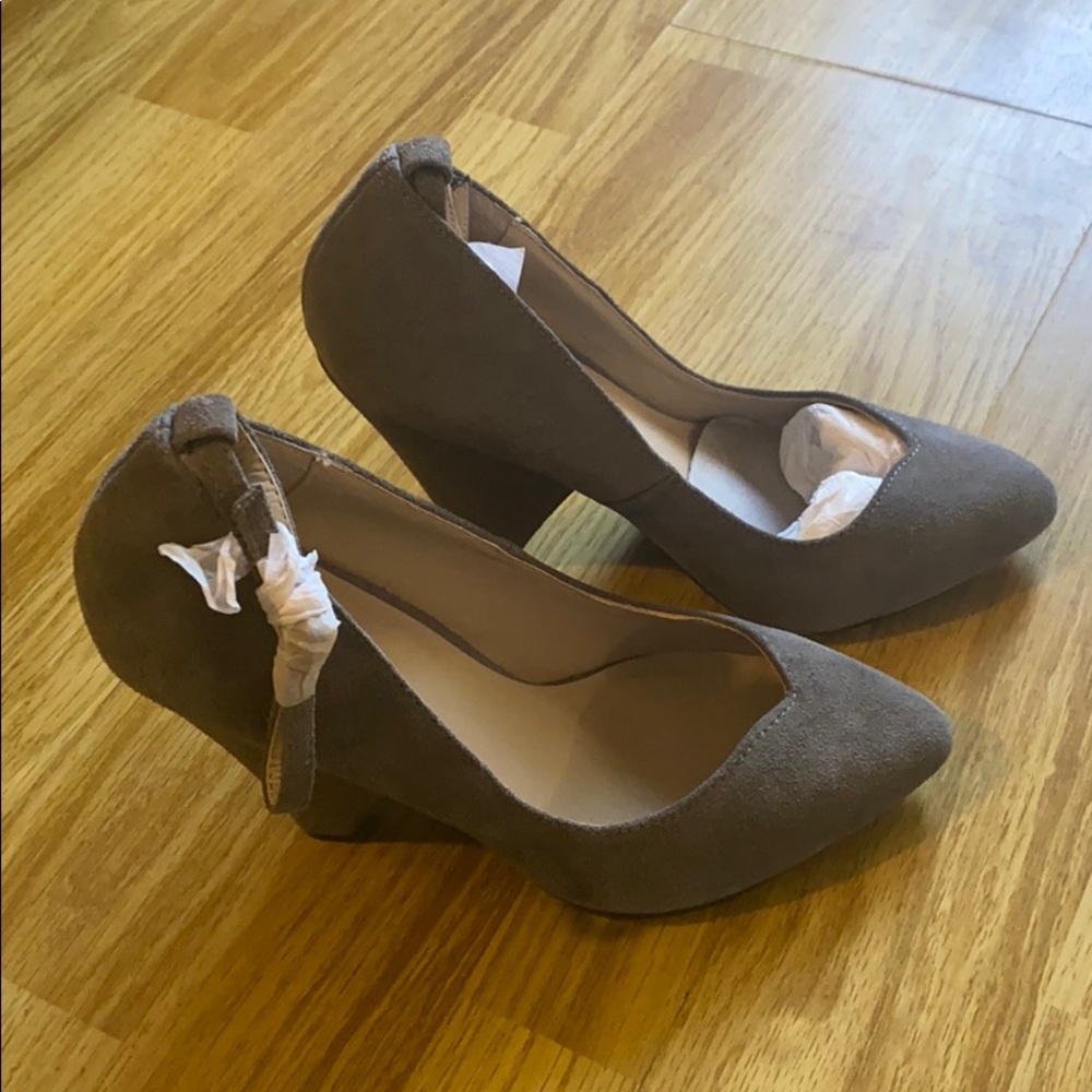 Gray Suede Heels